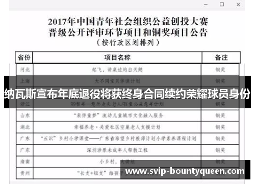 纳瓦斯宣布年底退役将获终身合同续约荣耀球员身份