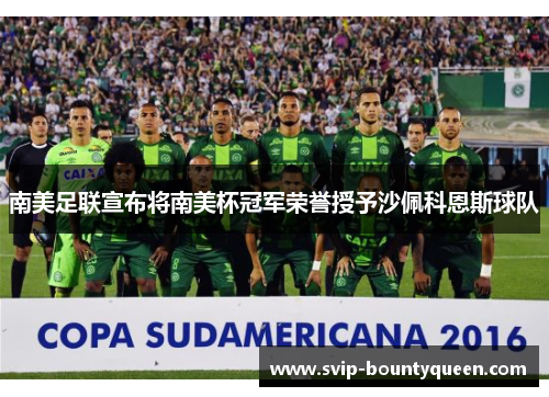 南美足联宣布将南美杯冠军荣誉授予沙佩科恩斯球队 南美足联宣布将南美杯冠军荣誉授予沙佩科恩斯球队